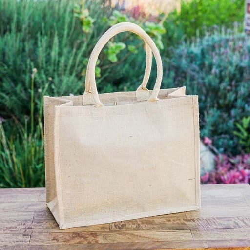 White best sale jute bag